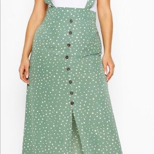 Plus Polka Dot Pinafore Maxi Skirt